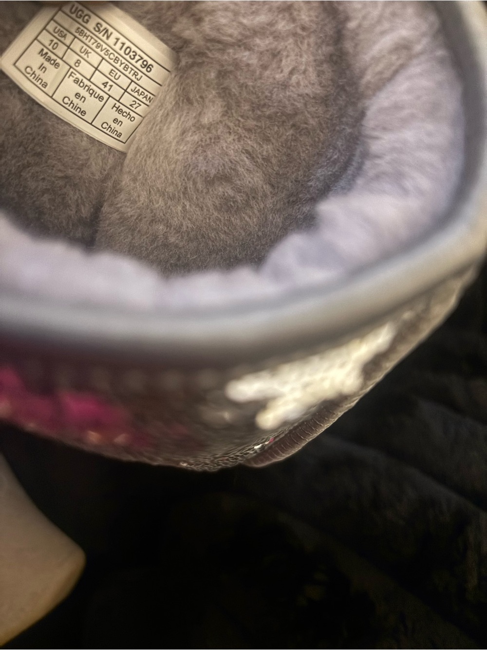 UPDATED PHOTOS! UGG Silver Sequin Cozy Boots - Picture 11 of 12